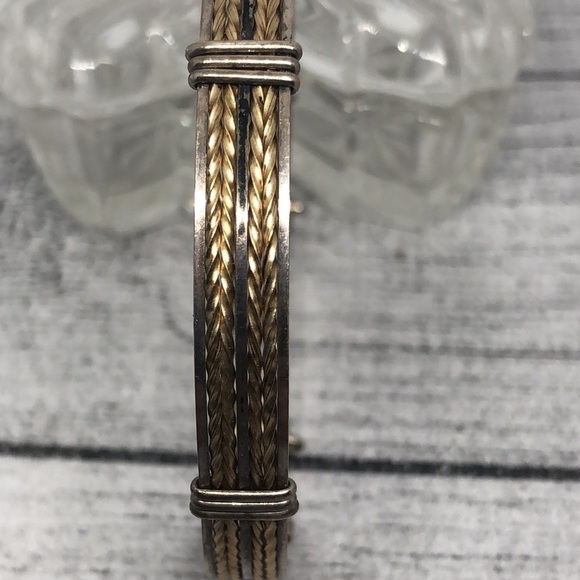 Vintage sterling silver 925 artisan style braided bracelet minimalist 6.5 wrist - Picture 4 of 5